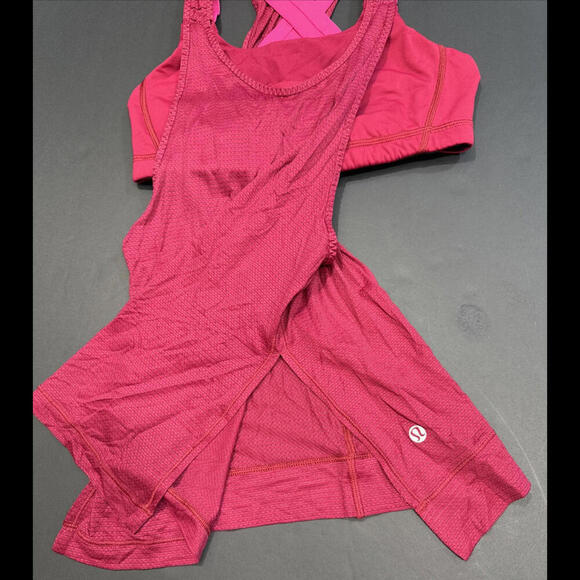 Lululemon Tank Top Bra Red Pink Luxury Designer Athletic Lounge Preppy 6 - Picture 9 of 15